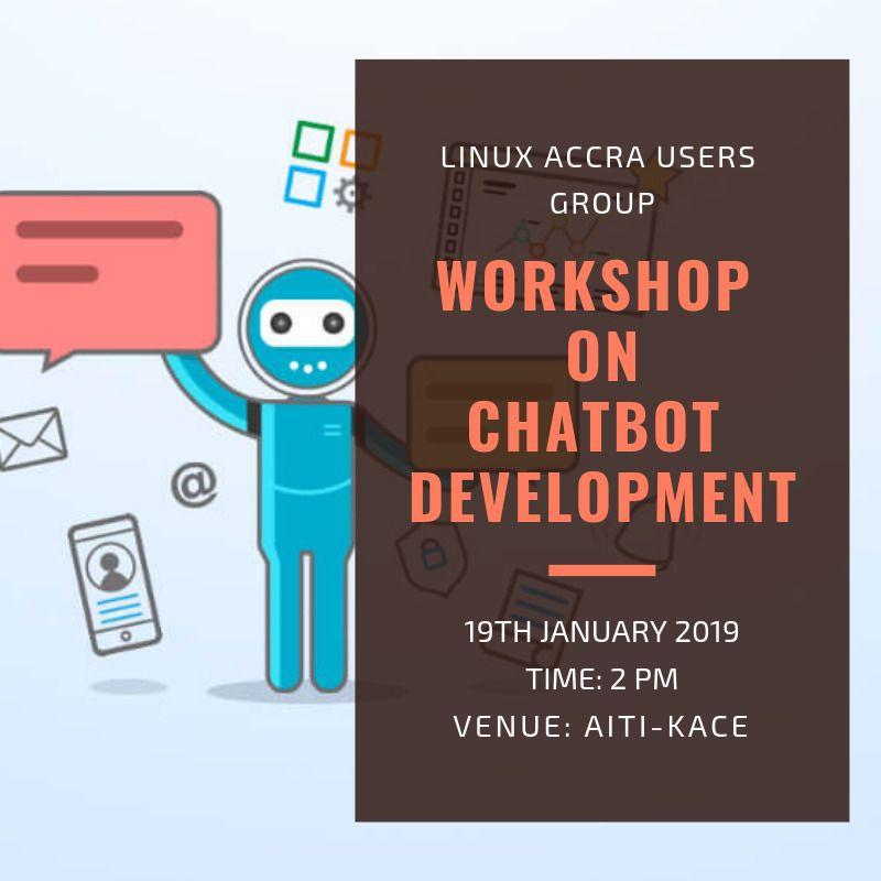 LaugGhana's tweet photo. Join us tomorrow at @AITIKACE for ChatBot Development 103 - Visit https://t.co/AQrpUrA1fQ #LinuxAccra #chatbots #NLTK #Python #Ghana #Accra https://t.co/yo3NAUzN4X
