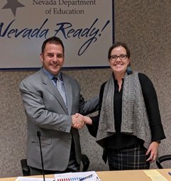 Jason Guinasso, SPCSA Board Chair, congratulates Melissa Mackedon with Oasis Academy for their outstanding work in receiving a 100% graduation rate.  Congratulations Oasis Academy. <a href="/guinasso/">Jason Guinasso</a> @MelissaMackedon <a href="/OasisAcademy/">Oasis Academy</a>