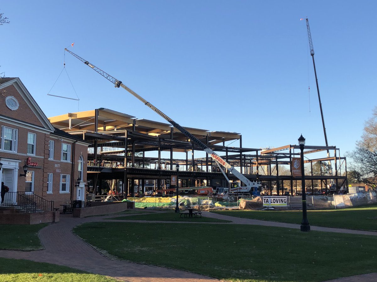 Celebrating a beautiful Friday with a little progress update on our soon to be student union 🚧🏗 #campbelluniversity