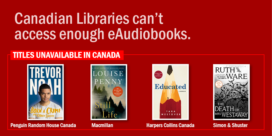 surreylibrary's tweet image. Public libraries are trying to meet the demand for eAudiobooks, but multinational publishers won’t cooperate. We need your help. Join the movement and help us get stronger #eContentForLibraries: ow.ly/VWc250kdY3v