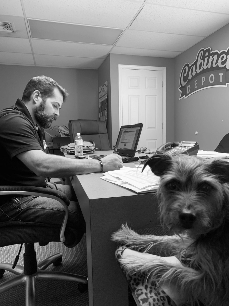 A man &amp; his dog
We believe in hard work, family, friends, &amp; fur babies! When you're looking for hometown values &amp; beautiful kitchen designs with stunning cabinetry - call us! We're #Pensacola's locally owned cabinet shop!
Open Tuesday - Saturday!
#kitchencabinets #dogs #pcola