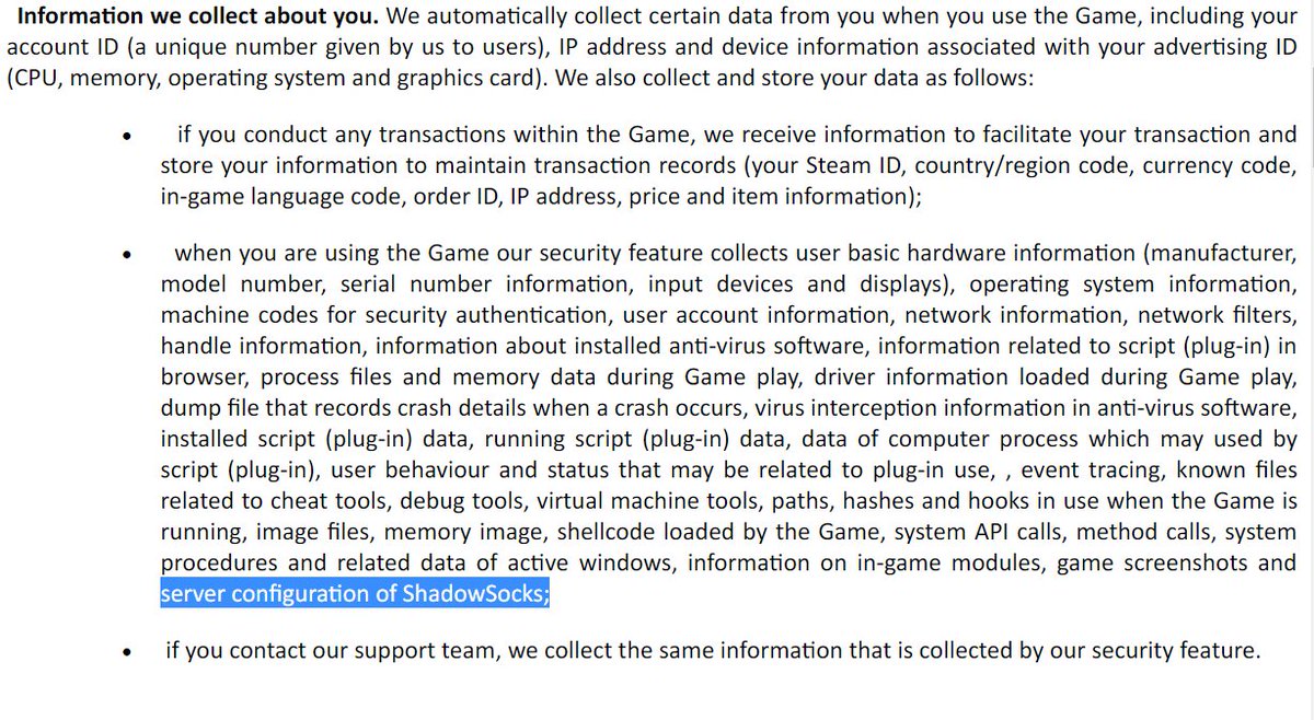 Why the privacy policy of Ring Of Elysium ( a Tencent game ) contains this ringofelysiumonline.com/webprivacy.htm