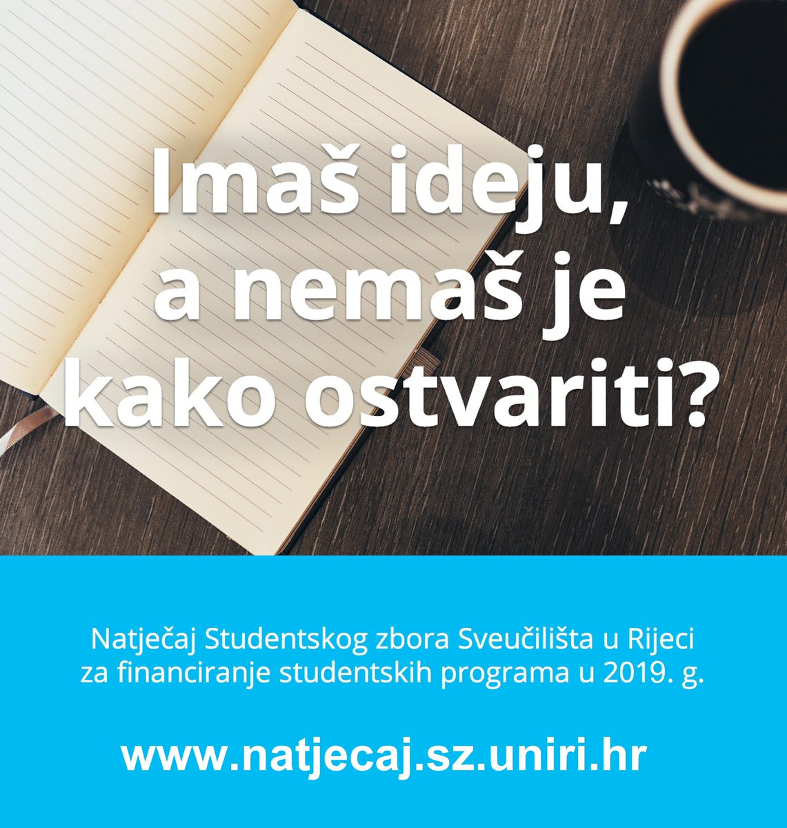 SZUNIRI's tweet photo. RASPISAN JE NATJEČAJ STUDENTSKOG ZBOR SVEUČILIŠTA U RIJECI ZA FINANCIRANJE STUDENTSKIH PROGRAMA U 2019. GODINI

Rok za prijavu je petak 15. veljače 2019. godine u 23:59:59. sati.

https://t.co/KgV8w1n0ZU

@VladaRH @srednjahr @studentskiHR @EP_Zagreb #natječaj #studenti #Rijeka https://t.co/8TSTOOpiQF