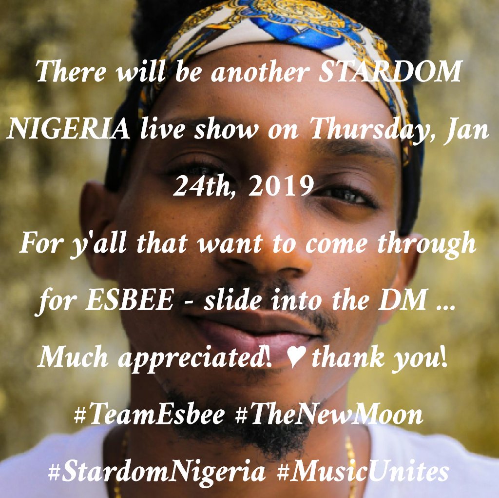 teamesbee's tweet photo. Y'all that came through yesterday to show love and support to our favorite songwriter ESBEE @therealesbee - Y'all give him life at the #StardomNigeria Live shows and that's everything! So thank you #TeamEsbee #TheNewMoon https://t.co/l4X4nBlb3T
