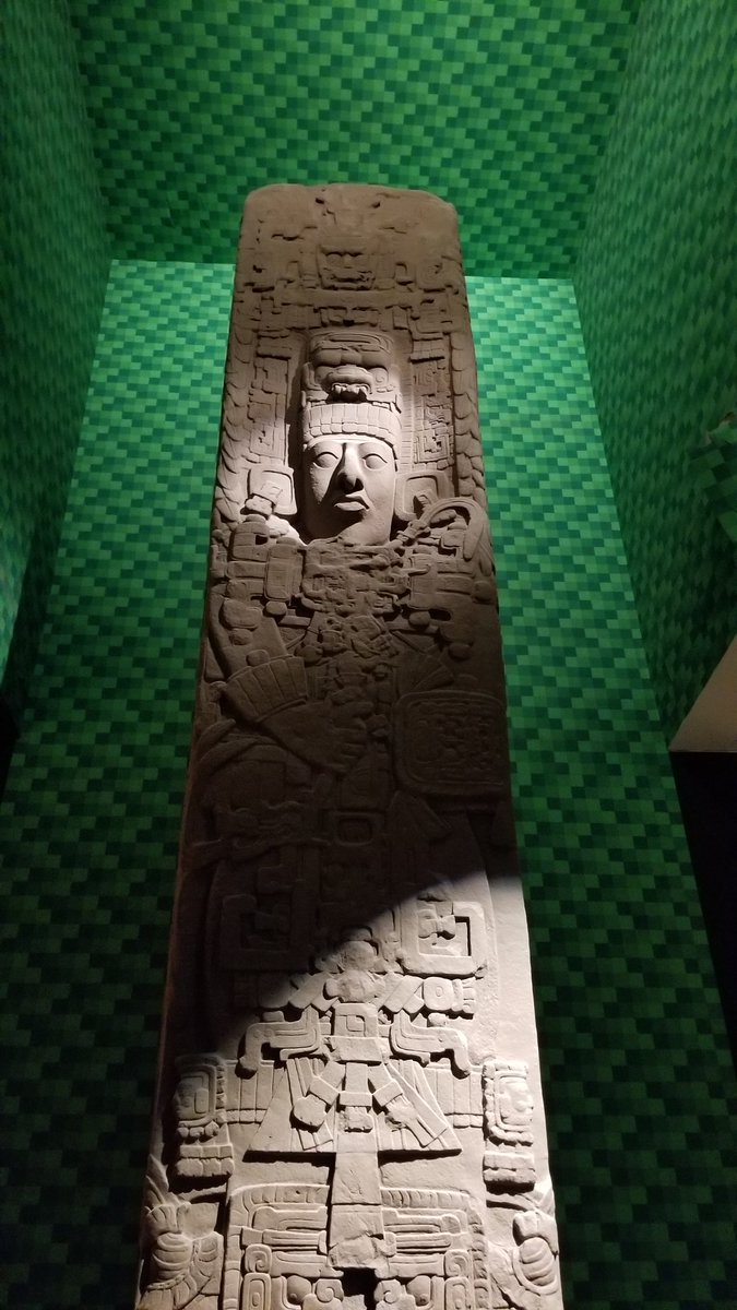 James_A_Doyle's tweet photo. K'ahk' Tiliw Chan Yopaat of Quirigua is not amused with this snowy Arctic weather. 🌨️❄️☃️
Stela E (cast), AD 771. Original in Guatemala: 7m tall, 30 tons. 
Mexico and Central America Hall, @AMNH https://t.co/N3rAK8CRKj