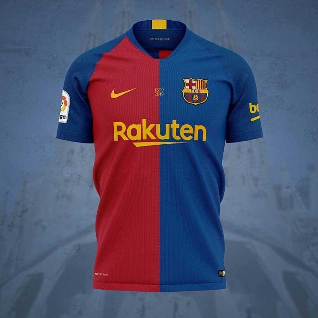 Classic Football Shirts Fantasykitfriday Barca 19 19 Marks Years Since Barca S Famous Half And Half Centenary Kit Would You Like To See It Back Design By Francescocolludesign Instagram T Co 2bgp8jzcbu