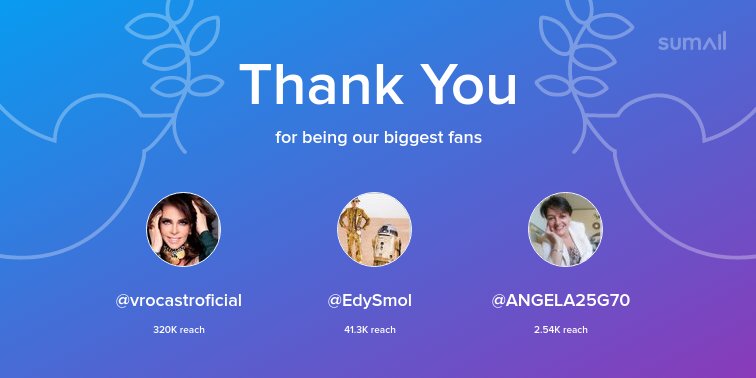 lunaeva70's tweet photo. Our biggest fans this week: @vrocastroficial, @EdySmol, @ANGELA25G70. Thank you! via https://t.co/fCZJ8c7xZl https://t.co/4uxXYUYpVz