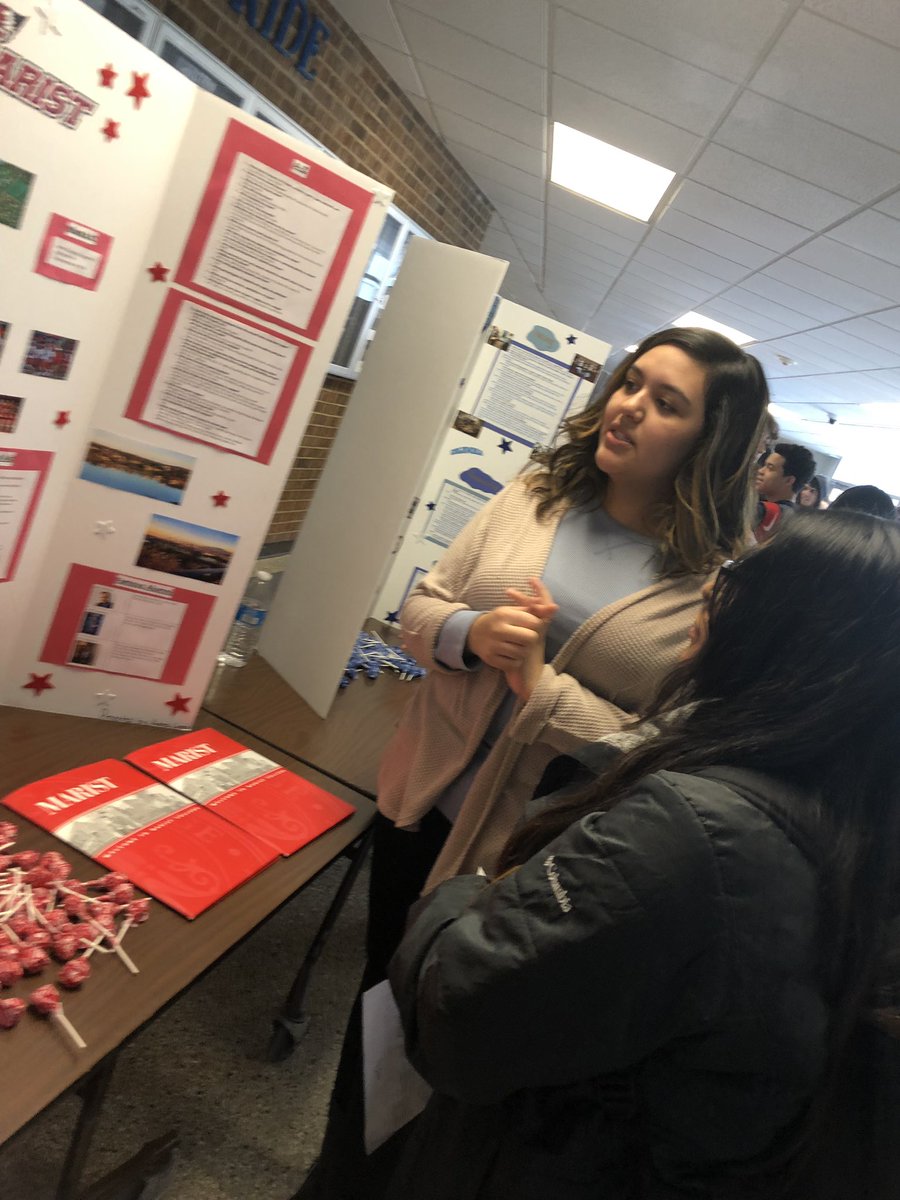 Each year AVID 11 Ss spend the 2nd quarter researching a college they are interested in attending. Their goal is to become an admissions counselor for that school. Today they hosted a college fair during unit lunch to present their work. @AVID4College @AVIDEasternDiv @SuffernCSD