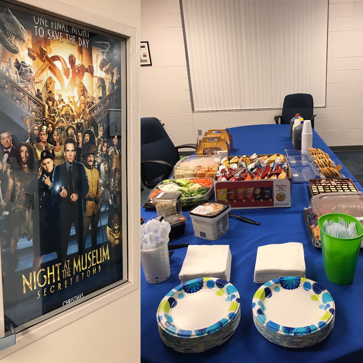 PrimeWibb's tweet photo. We are the champions, again!!! 7th grade Night at the Museum and Support staff Baby Shark team celebrating their literacy win. @CaloosaM #winning https://t.co/BR1miJl0yC