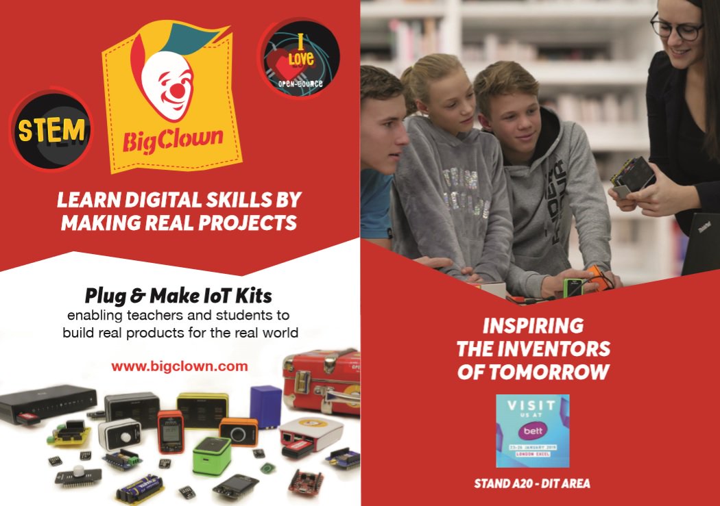 sourceCREATOR's tweet photo. Excited to join @BigClownLabs at @Bett_show 2019 in London on 23-26 Jan with a tailor made demo #IoT. Visit us at STAND A20 - DIT AREA. https://t.co/xYlTbyhGIM