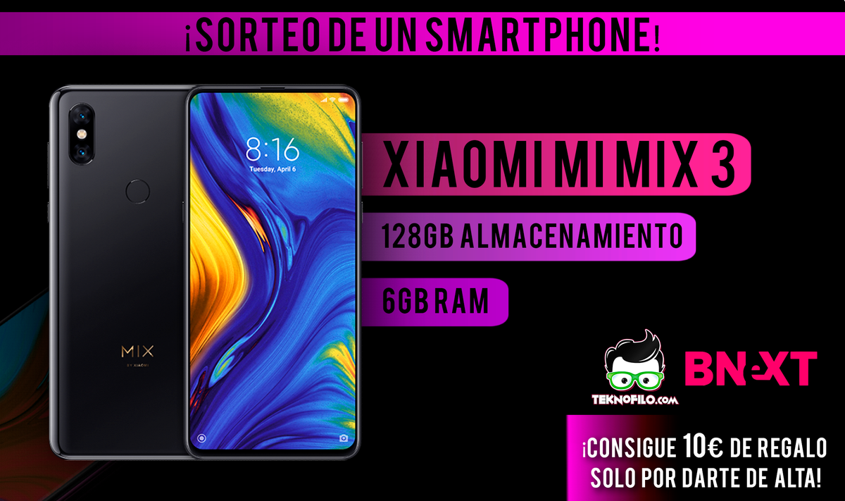 Teknofilo's tweet photo. 🔥🎁🔥¡Sorteo de un espectacular 📱Xiaomi Mi MIX 3 de 6GB/128GB! (+10€ de regalo si te das de alta en Bnext)

Participa en https://t.co/iyTuZ9UKu9 https://t.co/RQa9ioMJrm