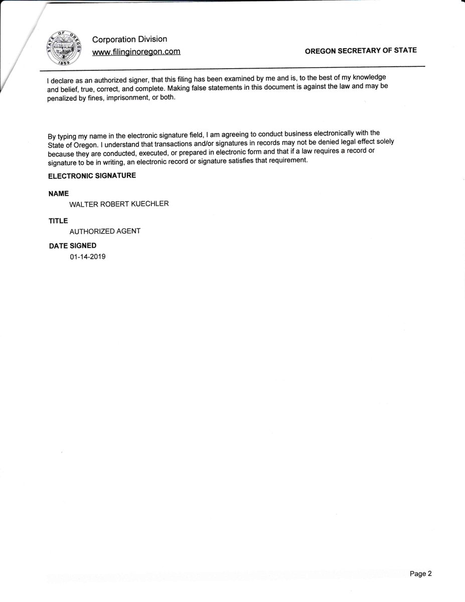 MidServices's tweet image. This Amended Annual Report is real from the State Of Oregon Corporation Division in Salem Oregon