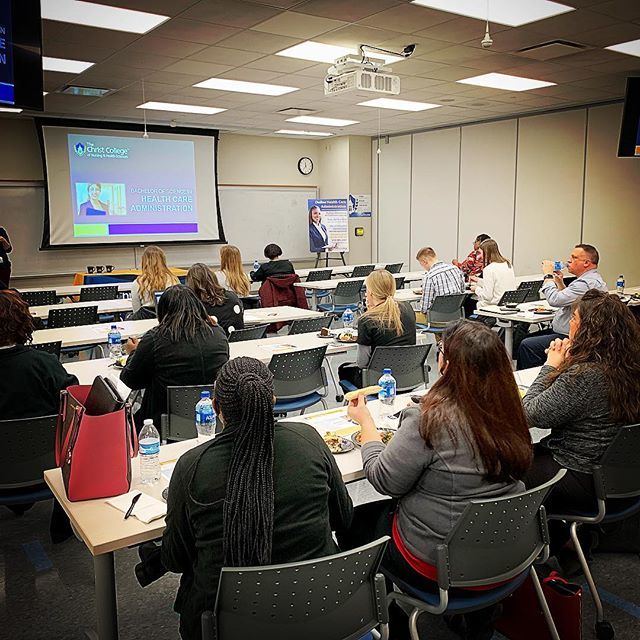 Talking healthcare systems today at the college. Come check out our BS in Health Care Administration program! <a href="/tccnhs/">NUR 150</a> <a href="/mytccnhs/">The Christ College</a> bit.ly/2T9iw9m