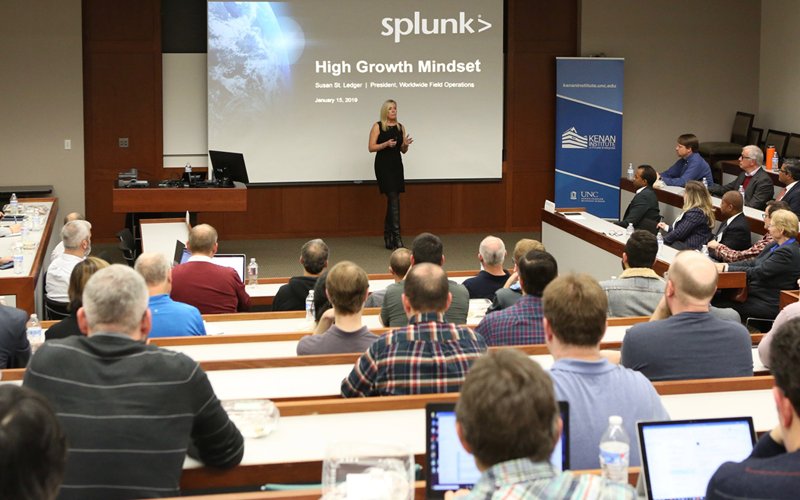 splunk's tweet photo. The key to success for our President of Worldwide Field Operations, Susan St. Ledger? Check out the highlights (and watch the video) from her presentation at the @kenaninstitute's 2019 Dean Speaker Series to discover the answer: https://t.co/frFGqDyNwF https://t.co/oG1u9WYCa5