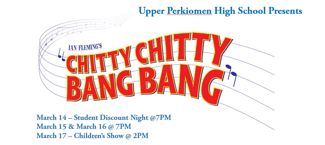 UPSDTribe's tweet photo. Advanced tickets for UPHS' production of Chitty Chitty Bang Bang are on sale now through March 11 online. The high school musical is always popular, so advanced ticket purchases are encouraged!

Buy your tickets today at https://t.co/oRBHE6ETnh. https://t.co/ABsM4py6If