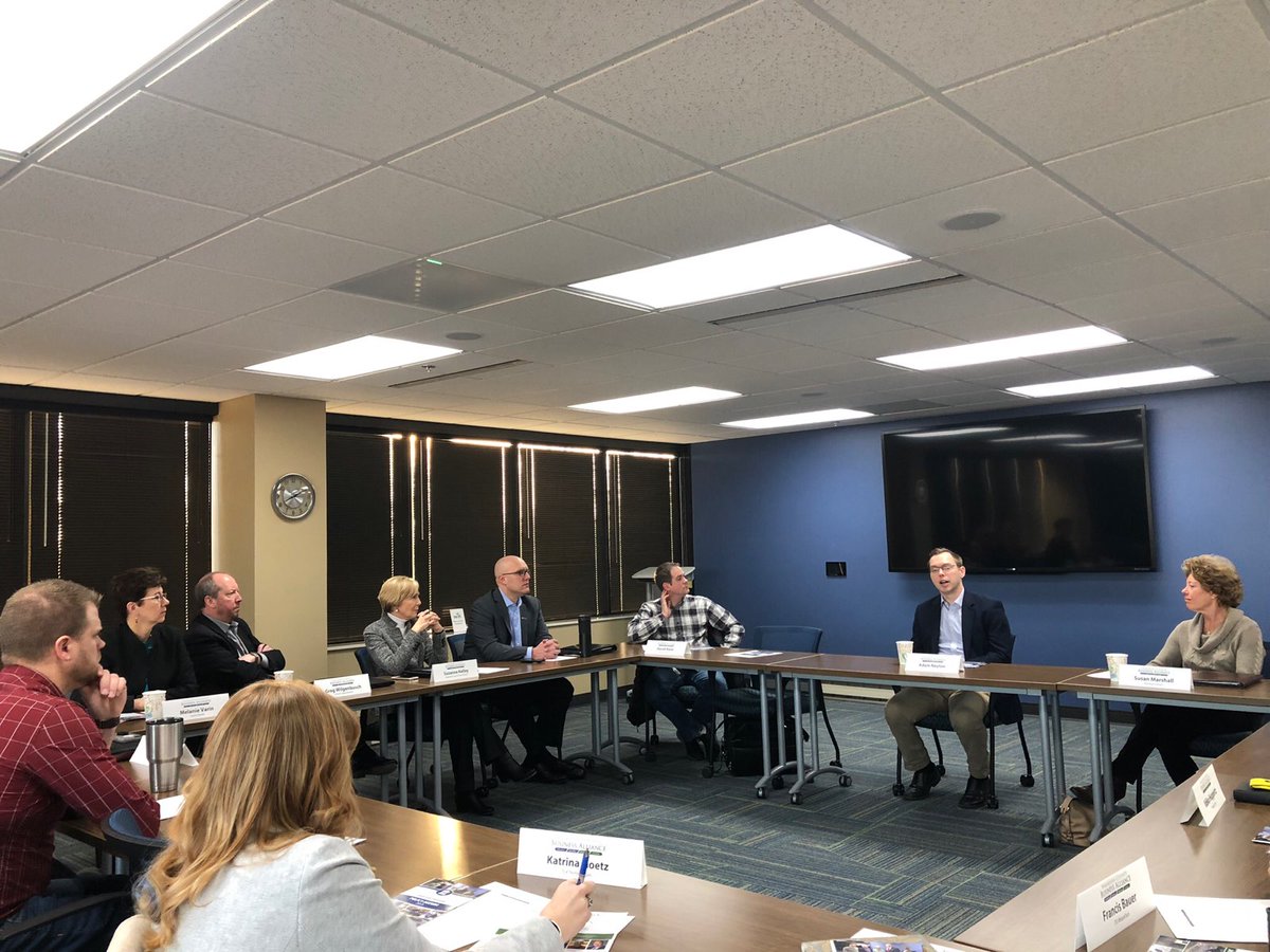 WCBizAlliance's tweet photo. WI State Rep @AdamNeylon joined our education policy committee this morning to talk about a bill he authored last year. The bill expanded the WI Robotics Competition Program to teams with 6-8 grade students & encourages students to get involved in robotics & STEM #WCbizedpartner https://t.co/fElWIf6ikB