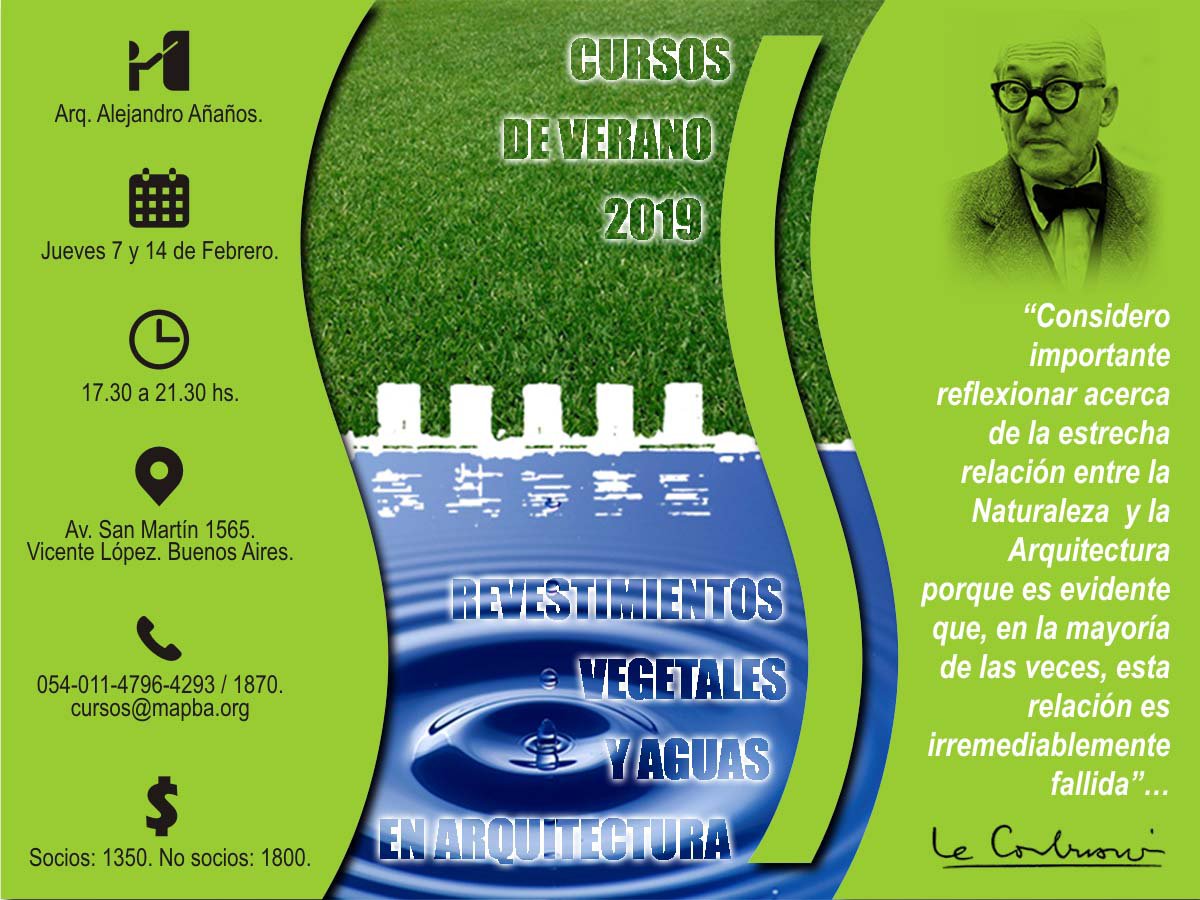fedeurvans's tweet photo. REVESTIMIENTOS VEGETALES Y AGUAS EN ARQUITECTURA

Se realizará en la Mutual de Arquitectura de la prov de bs as

7 y 14 de febrero de 17.30 a 21.30 hs o en forma intensiva, el mismo jueves 14 de febrero de 14 a 21.30 hs

https://t.co/3aZEQyLukl https://t.co/MLtqrnkE5m
