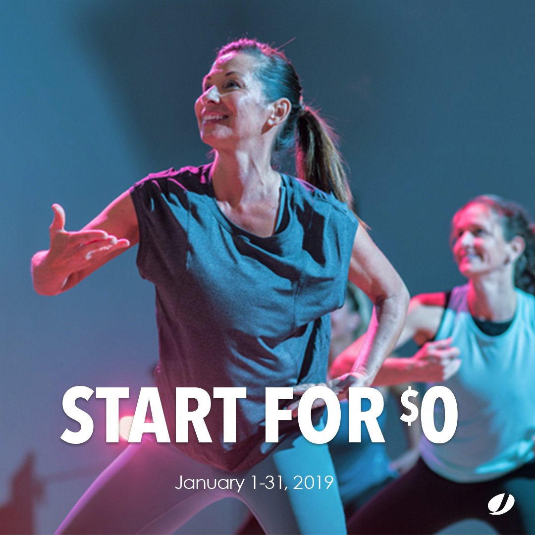 jazzercise's tweet photo. Kick off your weekend with a little sweat sesh. New members start for $0 January 1-31. https://t.co/X4mD3eyVzd