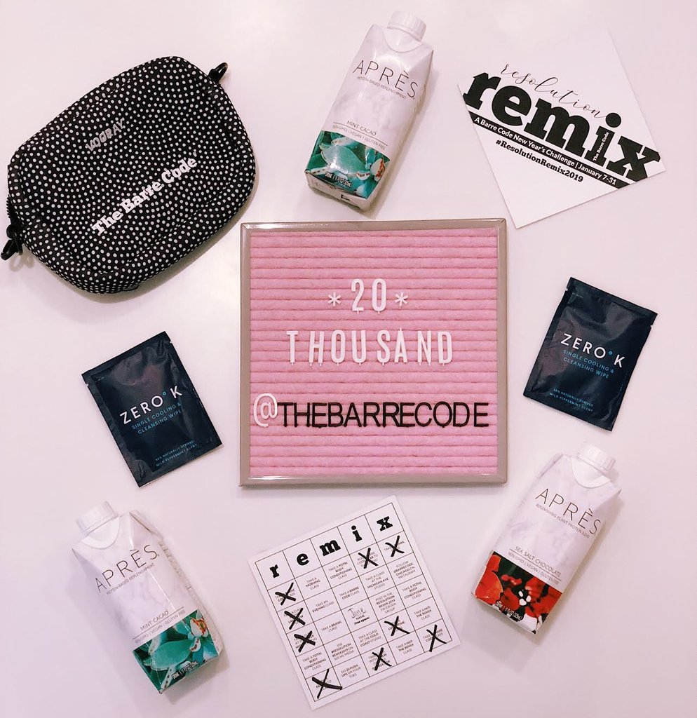 BarreCode_Fish's tweet image. *GIVEAWAY* @thebarrecode is SO close to 20K followers &amp;amp;they&apos;re sharing the love!In honor of this&amp;amp; #ResolutionRemix2019, they are having an exciting giveaway w/our 2 national challenge partners, @drinkapres &amp;amp; @zerokwipes!Go to @thebarrecode for info on how to win! #BarreCodeNation
