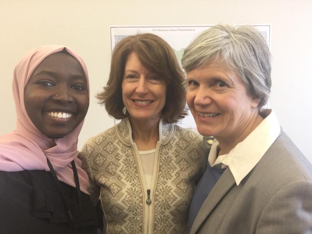 HeartAssocMN's tweet photo. Thank you to our Advocacy Committee member, Sarah Carroll who visited with Rep. @lauriepryor and Legislative Assistant Emaan Solimon to discuss AHA’s 2019 Policy Priorities. Items on the agenda for 2019 include #HealthyFoodAccess, #TCPRMN #Tobacco21 and Access to Care! https://t.co/iOiIdFN52L