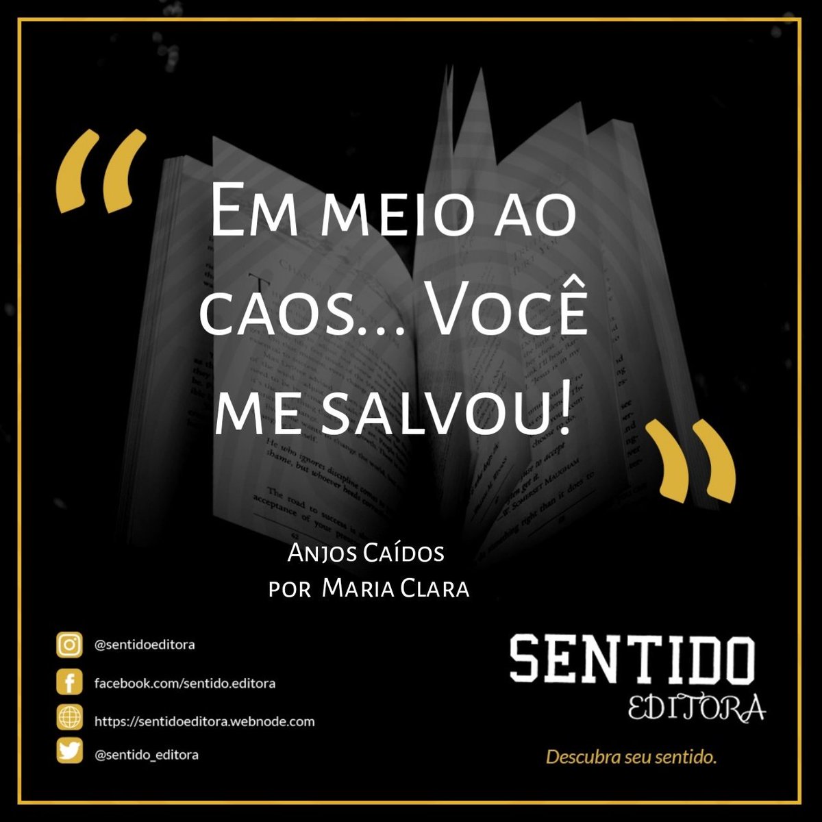 sentido_editora's tweet photo. ♛ Você está sentindo o caos ao seu redor e não sabe o que fazer nem como agir. Em todas as confusões aparece alguém que vai te ajudar. Uma história que te mostra romance, aventura e muitas surpresas. Já em pré venda por #SentidoEditora .♛ 
#MarketingOnline https://t.co/ZZ7tiARblR