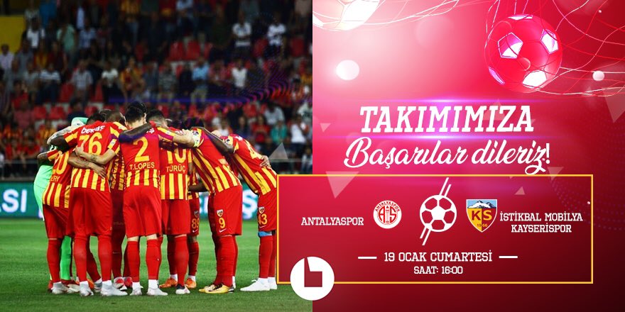 Takımımız İstikbal Mobilya Kayserispor ligin ikinci yarısının ilk maçında Antalyaspor ile karşılaşıyor. Başarılar çocuklar! #İstikbalMobilyaKayserispor @KayserisporFK