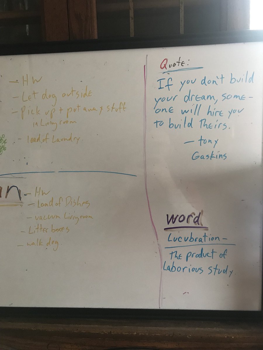 allendunlap15's tweet image. So, every day I make a “chore board “ for my kids.short tasks that help around the house and create ownership for the conditions we live in.every week, I change the quote and the word.this is this week’s.#choreboard #raisingadults #responsibility #kids #parenting #learning