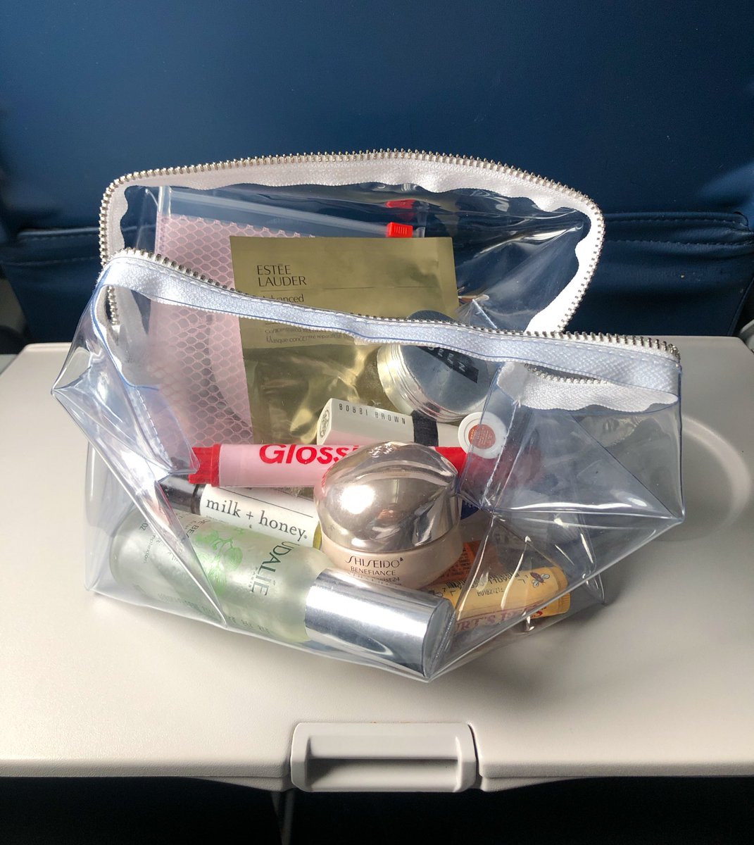 jodieglows's tweet photo. in-flight #topshelfie // @IntoTheGloss https://t.co/CyKQeqMIvK