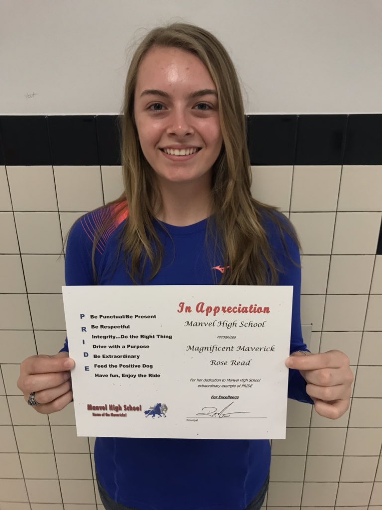 ManvelHS's tweet image. Rose Reed Magnificent Mav for her participation in the Memory Project. #hokahey #memoryproject