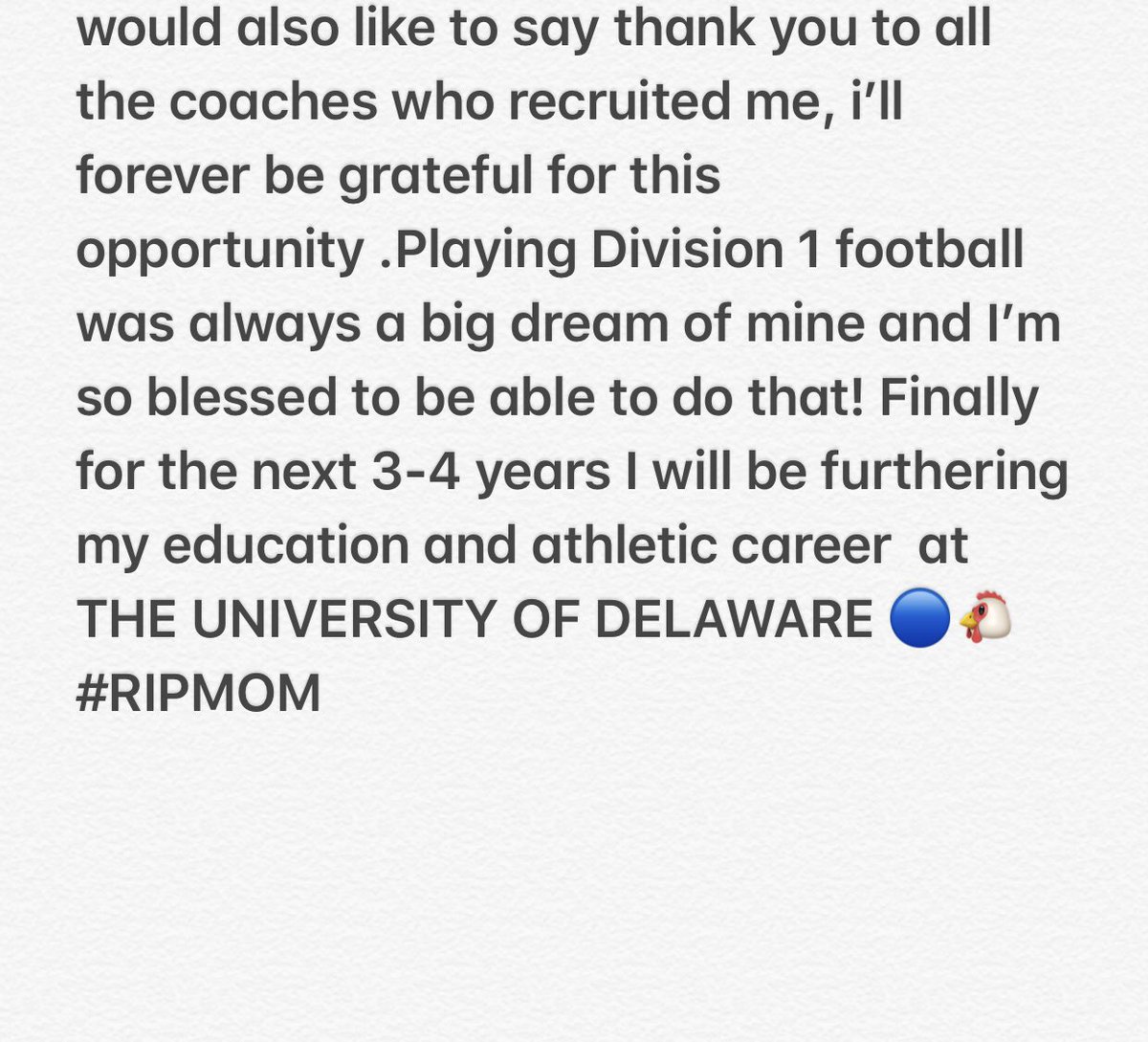 DanielWalkerJr1's tweet image. C O M M I T T E D...#RIPMOM 
@DelawareFB