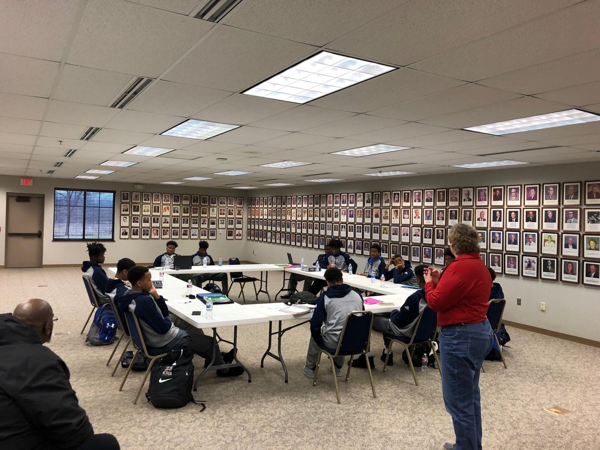 Great to have the Wichita East basketball team using KSHSAA office for study hall between games in Topeka Invitational Tourney #StudentAthlete