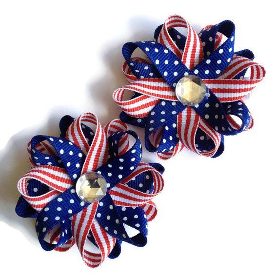 Cupcakesclipshop Com On Twitter Red White Blue Hair Bows