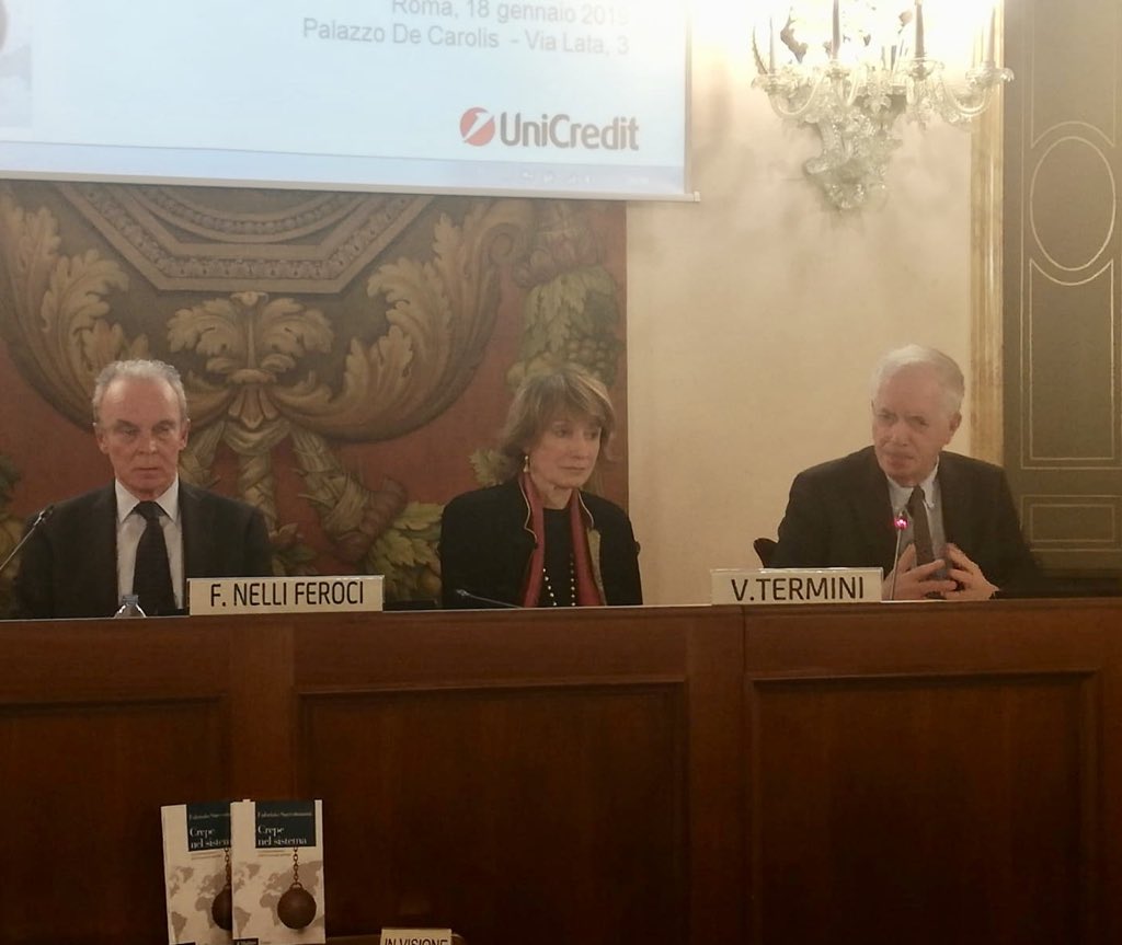 IAIonline's tweet photo. 📖 📚#MarcelloMessori #Ue “Nonostante le debolezze strutturali #Eurozona ha affrontato la #crisi esistenziale”
🏦💶 #ValeriaTermini per la #governance #svilupposostenibile “#Onu e #FMI non aiutano a risolvere l’incertezza globale”
📆#IAIEvent @UniCredit_IT @UniCredit_PR @UniLUISS https://t.co/mou7hyVaOg