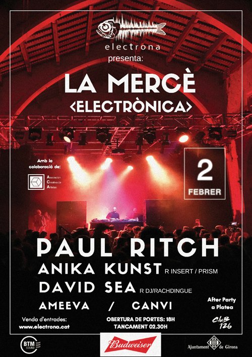 Electrona_music's tweet photo. SAVE DE DATE 02.02.19
PAUL RITCH https://t.co/bEGY5oUDXk
