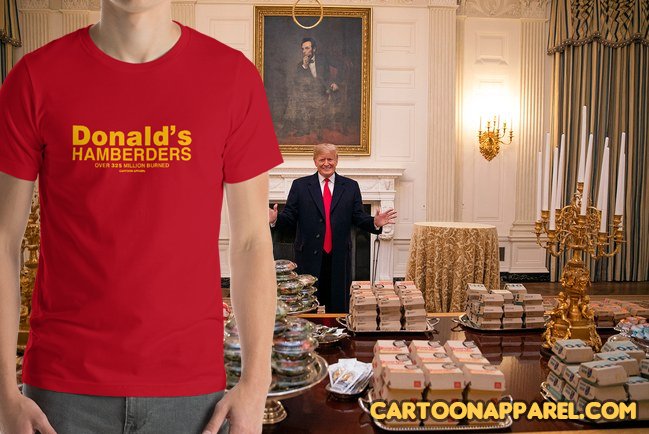 #HAMBERDERS - New #TShirt exclusively on CartoonApparel.com

Get 15% off your entire order with code: TWFAN

#Trump #DonaldTrump #McDonalds #Shirt