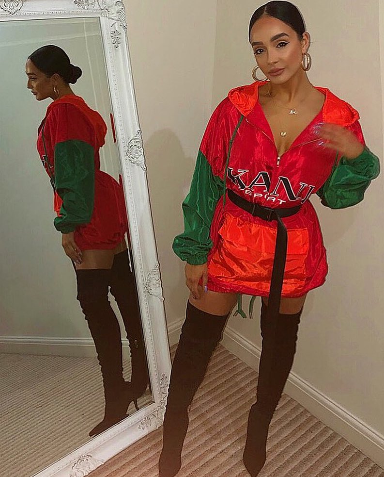 <a href="/AnnieAshcroft/">Annie Ashcroft M.O</a> turnin' UP 🔥🔥 in the Karl Kani Red Colour Block Oversized Shell Dress ❤️ goo.gl/aDMfkD