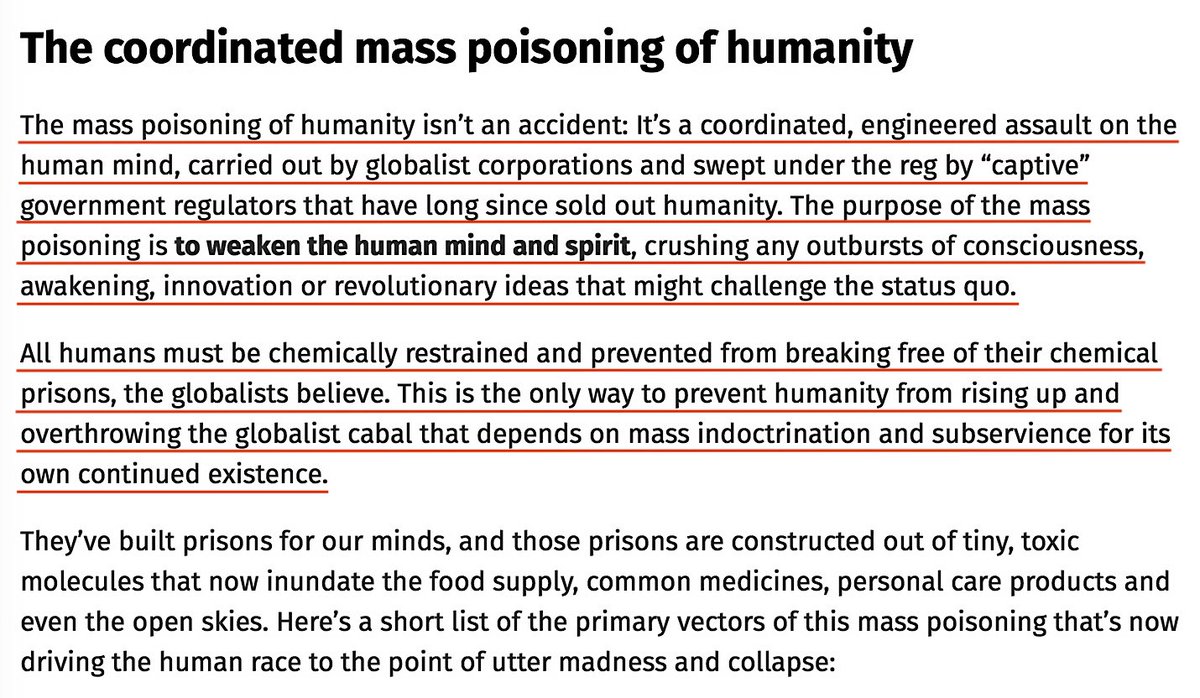 For A Century, The Demented Globalist Cabal Have Intentionally Weakened The Human Mind And Spirit. 'They' Want You Dead, Sick, On Meds For Life, Docile, Malleable, And Submissive, To Make Sure YOU Never Dare Attempt To Rise Up Against Them. https://www.vaccines.news/2018-11-24-warning-for-humanity-madness-spreading-masses-poisoned.html #QAnon  @potus