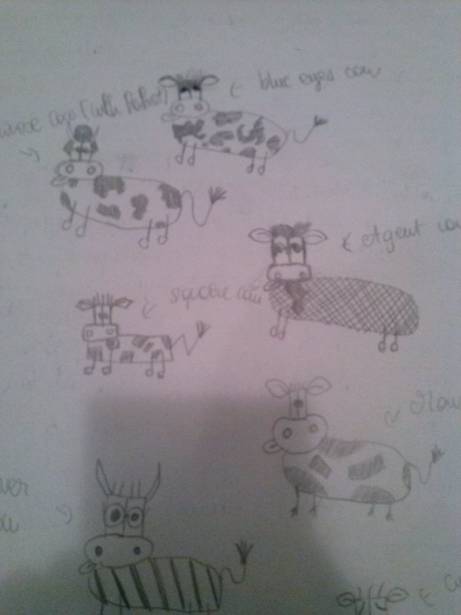Its_KatycatBtch's tweet photo. @xlanastacia Throwback onto this wonderful drawing I made of cows. 
Also : Gwen, Britney and Madonna with dogs... WHO WINS BISH ? https://t.co/rdWOhpfPSU