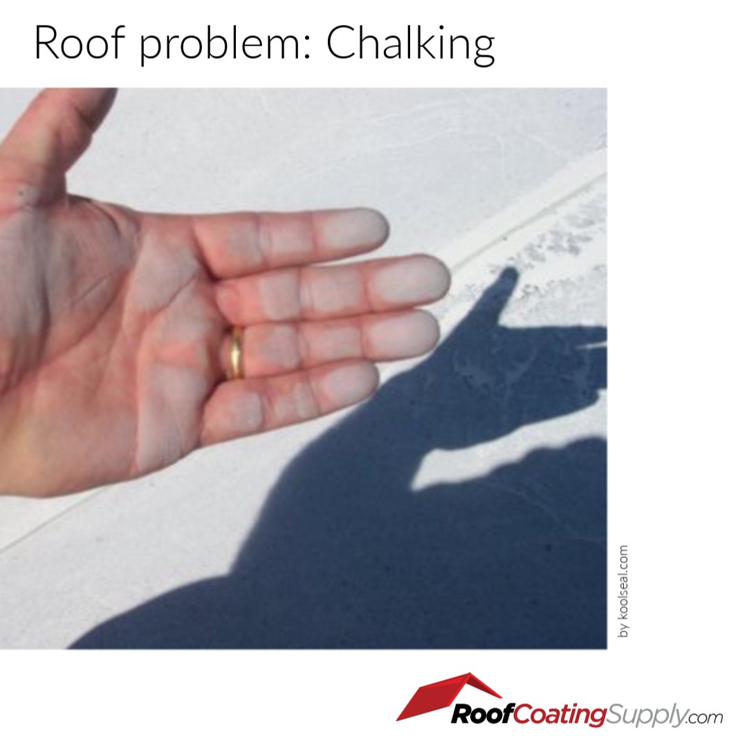 RoofCoatingSup's tweet image. Chalking is the degradation material because of exposure. Remove chalk by cleaning so coatings can have proper adhesion. Pros recommend to power-wash and scrub the roof with water and TSP (Trisodium Phosphate) solution to remove all dirt, oils, grease and chalk. #roofproblems