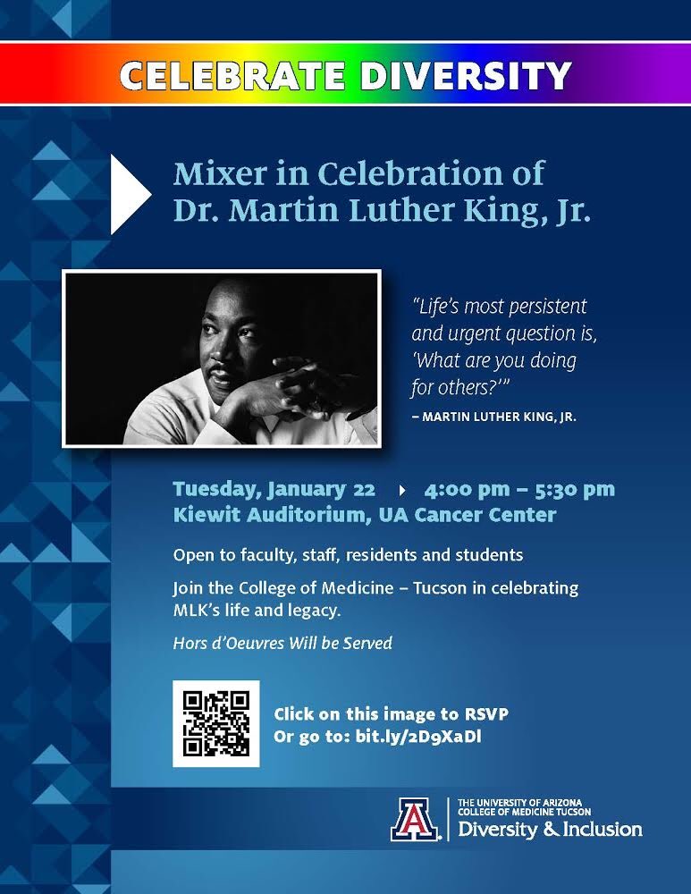 Join us and @UAmedtucson for a series of events on January 22nd, focused on Diversity in Healthcare.