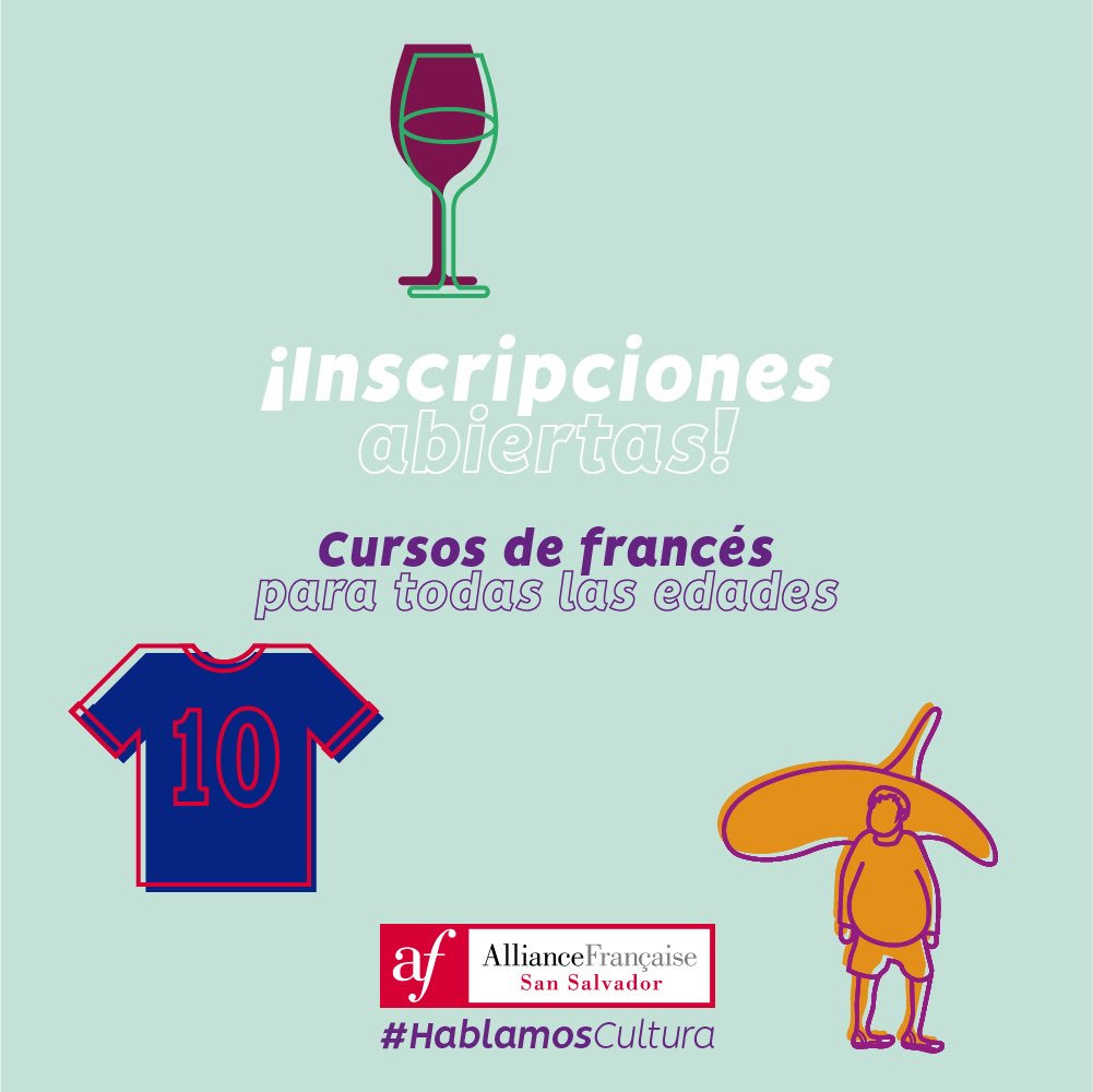 afelsalvador's tweet image. ¡Últimos días de inscripciones abiertas para cursos de francés para todas las edades!
Para mayor información sobre horarios y precios puedes marcar el 2529-7200.
Inscripciones hasta el 19 de enero.  #InscripcionesAbiertas #CursosFrancés #HablamosCultura
