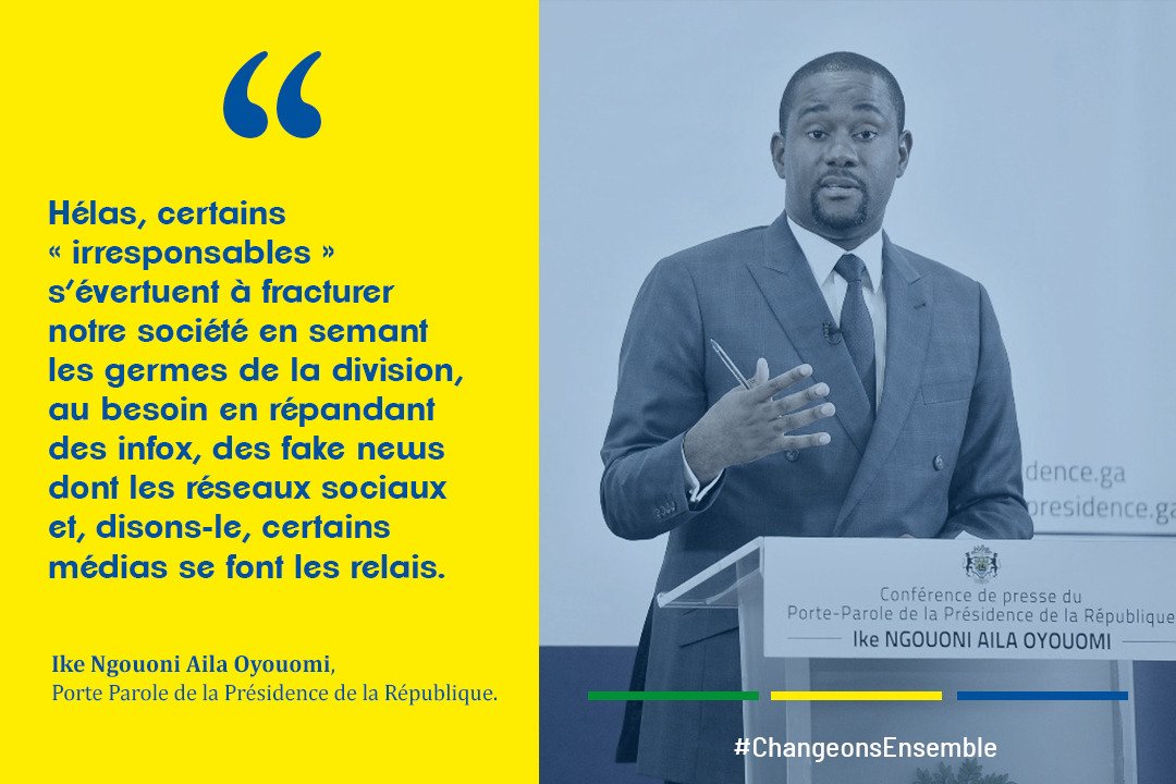 je suis pleinement d'accord avec vous et vous j'encourage beaucoup monsieur  monsieur le porte paroles de la présidence de la République.

#Gabon