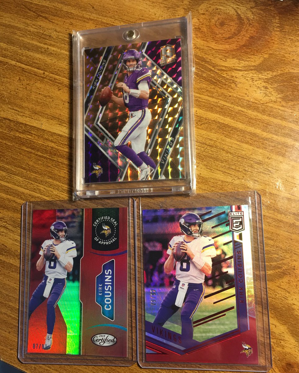 REP651MN's tweet image. Kirk Cousins:
2018 Spectra /10
2018 Certified Red /99
2018 Elite Red /92