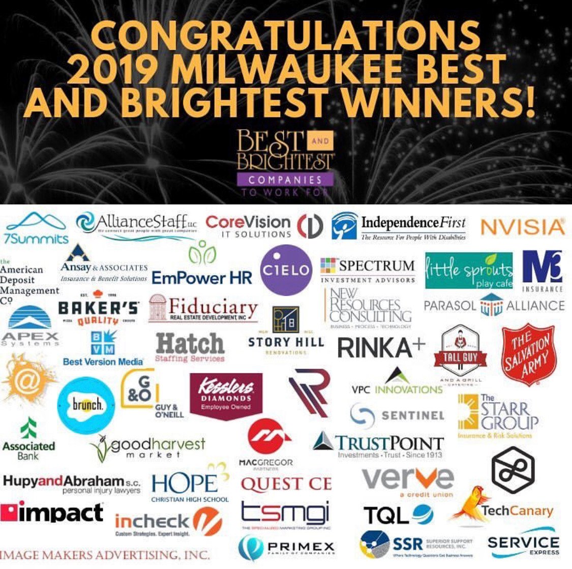 TechCanary's tweet image. Honored to be part of @thebestandbrightestco 2019 Milwaukee&apos;s Best and Brightest list! #TheBestandBrightest #Growth #Culture #Winning #TechCanary
