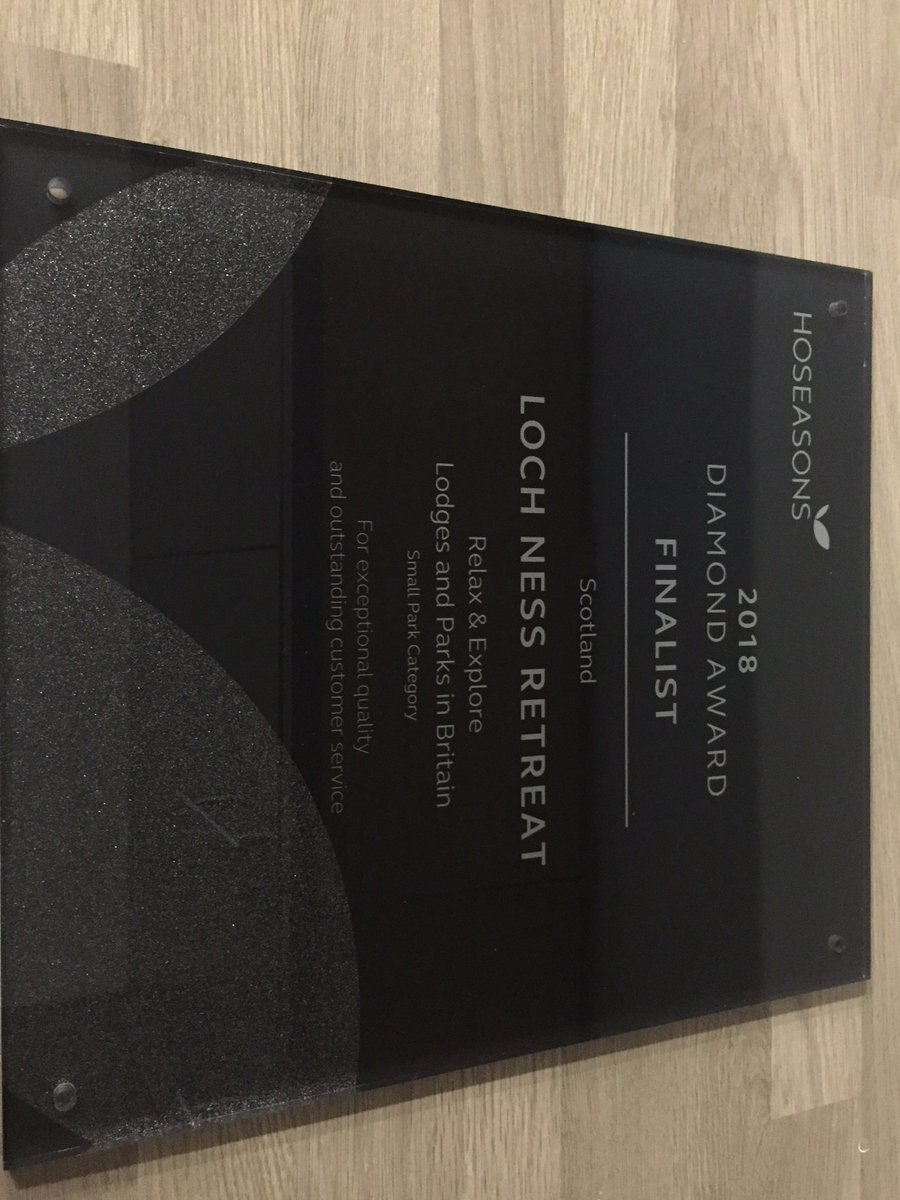 Proud to be a Diamond Award Finalist in 2018 for the small park category throughout Britain <a href="/Hoseasons/">Hoseasons</a> #resorts #holidays #relax #delighted <a href="/LochNessRetreat/">Loch Ness Retreat</a>