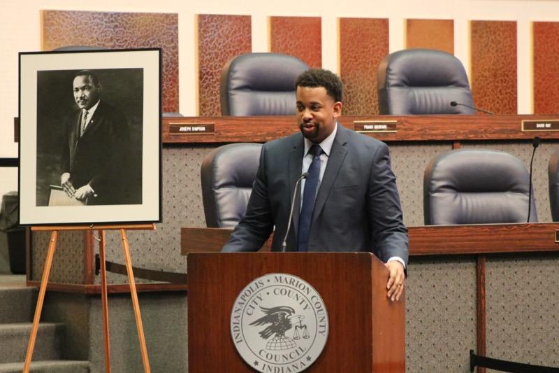 IndyMNAs's tweet photo. Celebrating Martin Luther King Jr. today with @OMWBD, @IndyMayorJoe, #AlphaPhiAlphaFraternityIotaLambdaChapter, @WCHS_Warriors choir and keynote speaker Pastor Jeffrey A. Johnson II from @EasternStarChur. #MNAMJ https://t.co/lggsc8lK1e