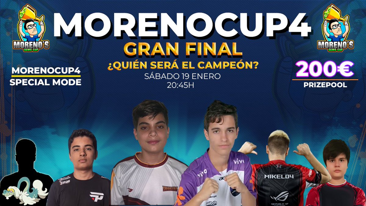 RevolAimar's tweet photo. 🏆#MorenoCup4 #SpecialMode #GRANFINAL🏆
📅Sábado 19/1/19
⏰20:45H🇪🇸
📣¿Cuál es vuestro favorito?
🎙️¿Os gustaría que @KmanuS88 nos acompañase en este gran evento? 
👀Dadle muchos ❤️ para que venga a darlo todo!
⚔️Bracket: https://t.co/MTLhvctN9Y
📹https://t.co/FxzBRKMJmK https://t.co/7PMx0hl18d