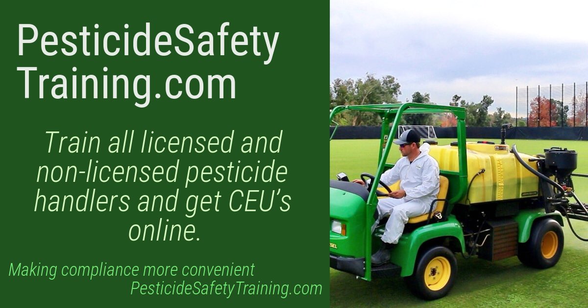 It’s training season! Train licensed & unlicensed pesticide handlers on initial or annual training online to meet California DPR requirements. License holders get 4 hrs of laws & regs CEU’s! #pesticidesafety #training #landscape #golf #sportsturf #pestcontrol #ceu #qal #qac #pca