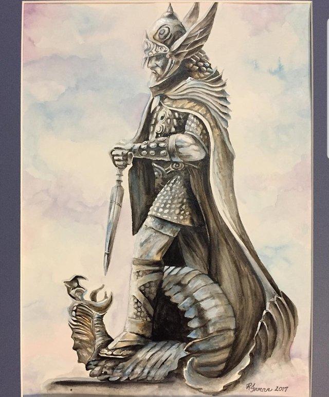 ElderScrolls's tweet image. Thank Talos it&apos;s Fredas!
This watercolor painting of Talos by u/Bexilanas is incredible! 
#Skyrim #FanartFriday
beth.games/2FH0o34