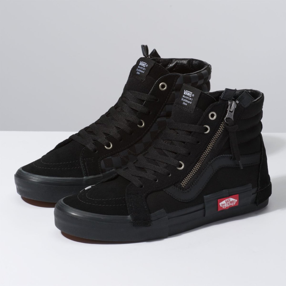 vans sk8 hi cut and paste black